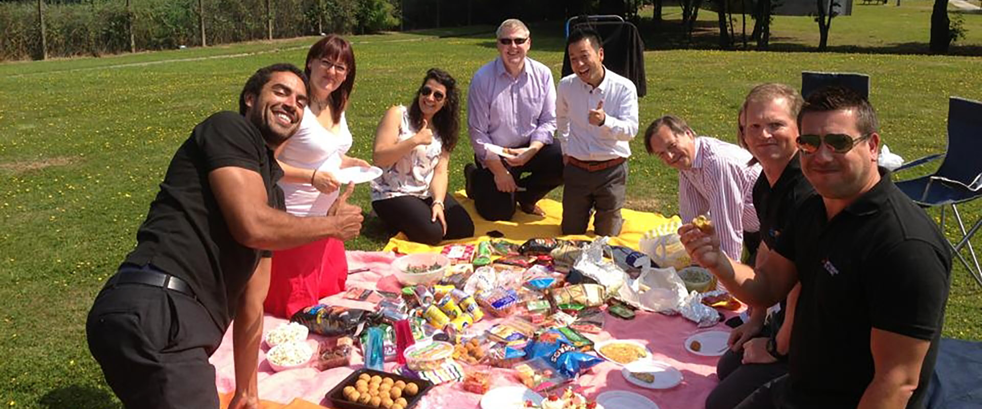 Mitsubishi Electric staff in the meadow