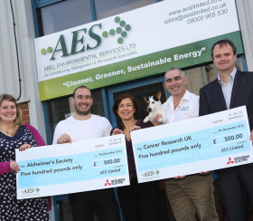  AES Chariity donation with Mitsubishi Electric