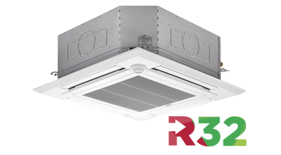 R32 air conditioning unit suspended from the ceiling