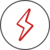 Lightning symbol for energy icon