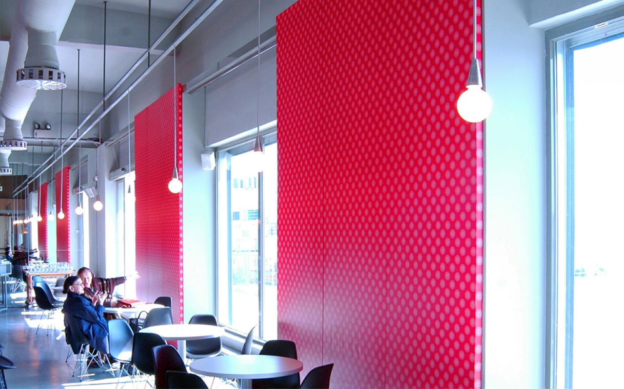 Cafe with red walls