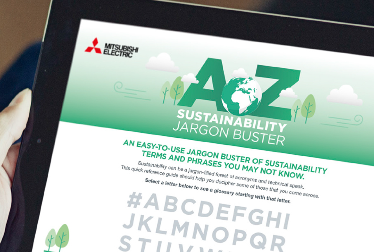 Sustainability Infographic on iPad 951 x 642