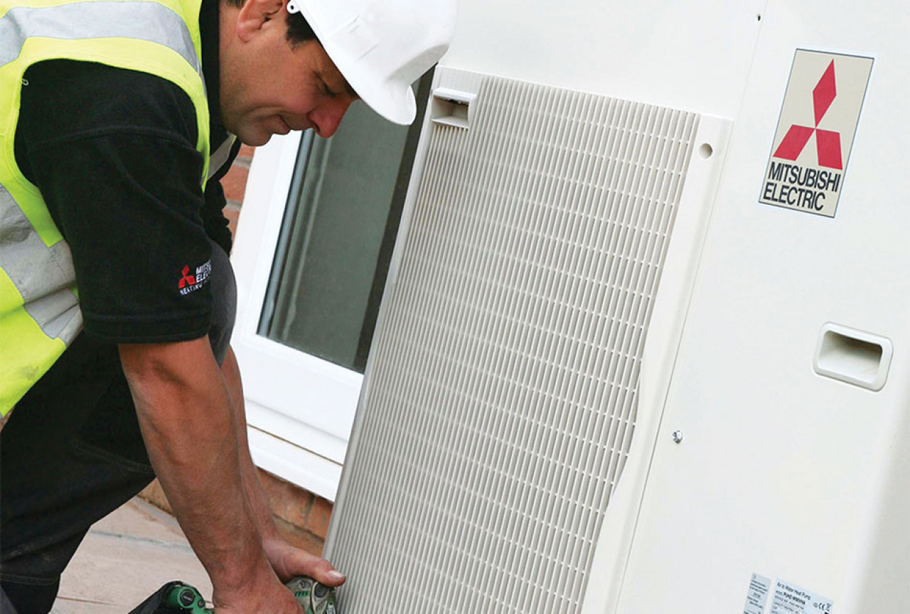 Mitsubishi Electric Accredited engineer working on unit v2